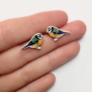 layla amber blue tit earrings