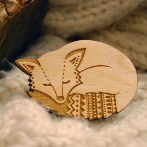 layla amber woodland fox brooch