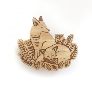 Foxes in the Forest Brooch Layla Amber