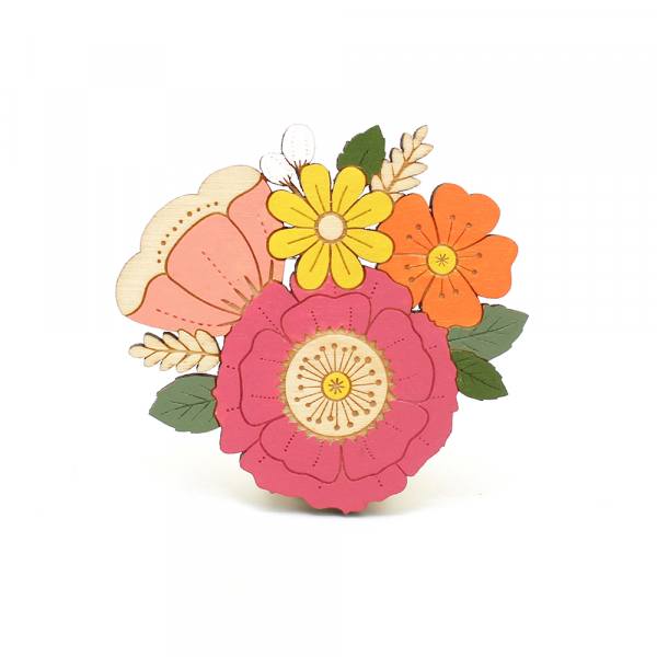 Summer Wildflowers Brooch - Pink - Image 4
