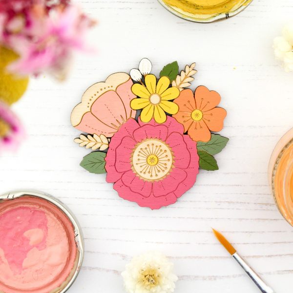 Summer Wildflowers Brooch - Pink - Image 3