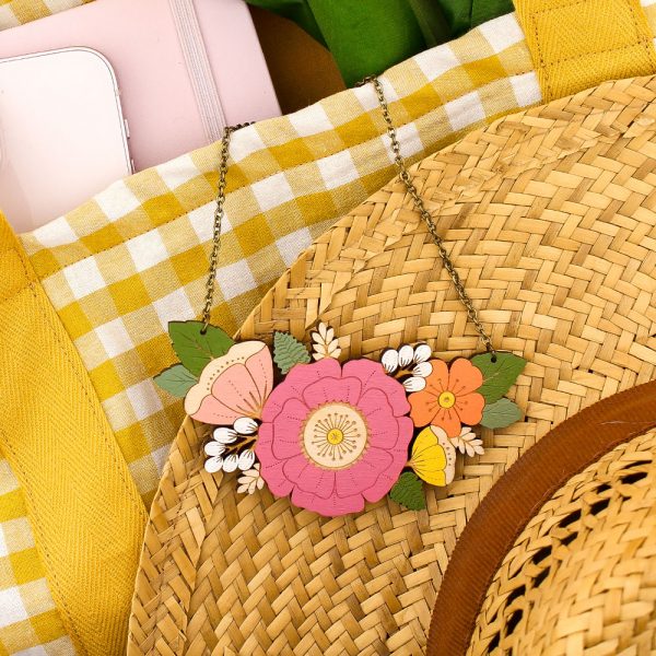 Summer Wildflowers Necklace - Pink - Image 5