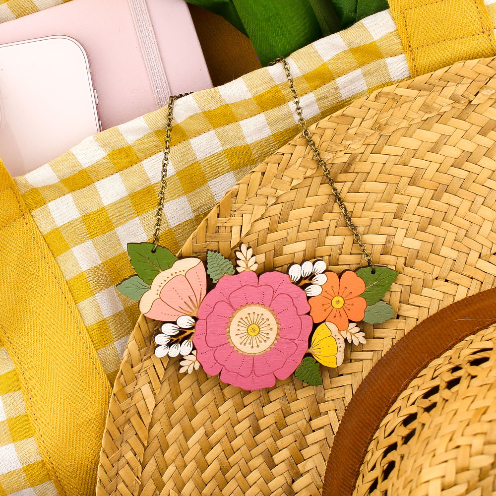 Summer Wildflowers Necklace - Pink - Image 5