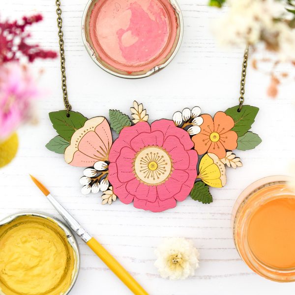 Summer Wildflowers Necklace - Pink - Image 3