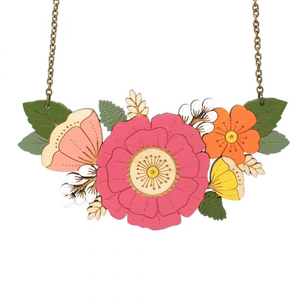 Summer Wildflowers Necklace - Pink - Image 6