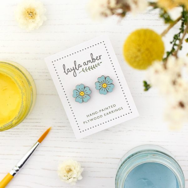 Blue Forget-Me-Not Earrings - Image 3