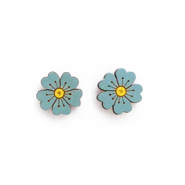 Blue Forget-Me-Not Earrings - Image 2