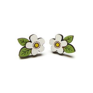 white flower earrings by layla amber