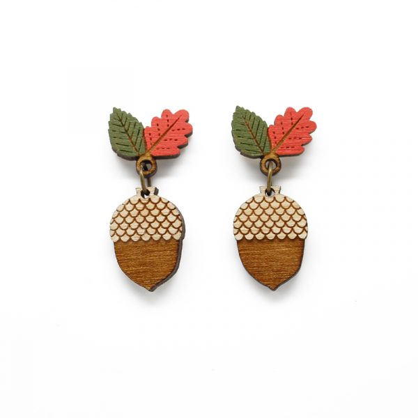 layla amber acorn earrings