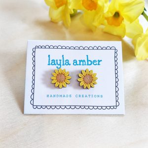 layla amber flower earrings