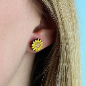 layla amber sunflower earrings