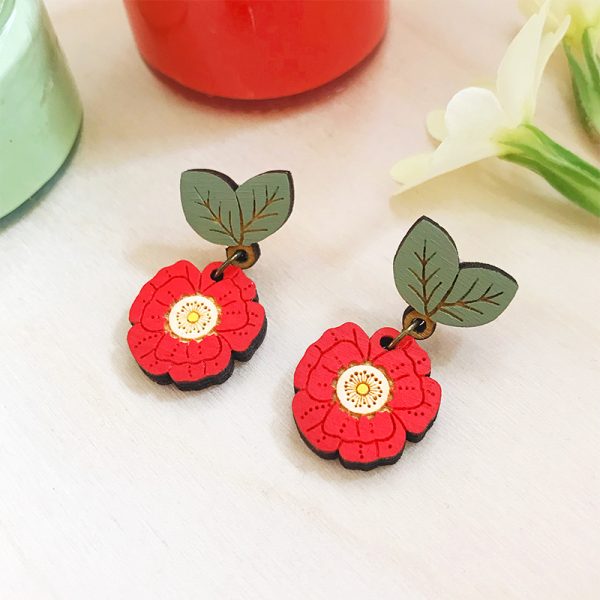 layla amber poppy drop earrings