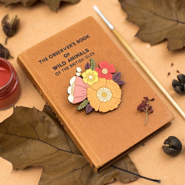 layla amber autumn posy brooch