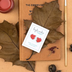 layla amber maple leaf earrings