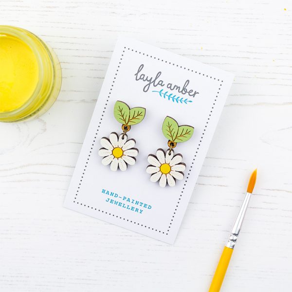 Wild Daisy Drop Stud Earrings - Image 2