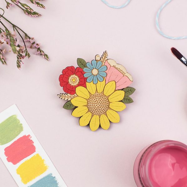 layla amber sunflower brooch