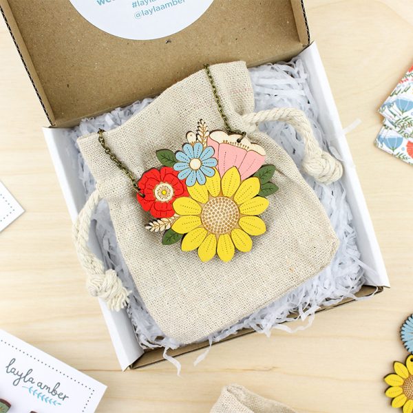Sunflower Posy Necklace - Image 2