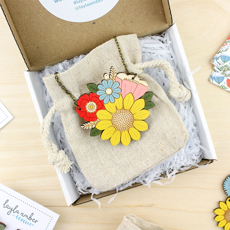Sunflower Posy Necklace - Image 2