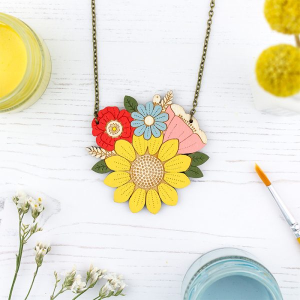 Sunflower Posy Necklace - Image 4