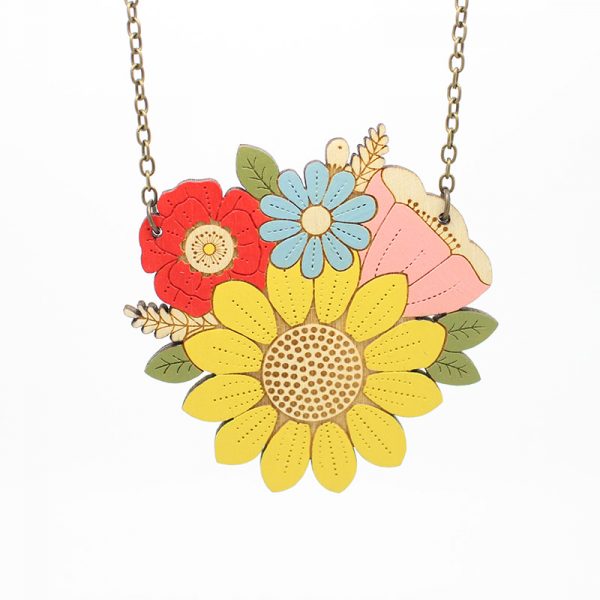 layla amber sunflower necklace