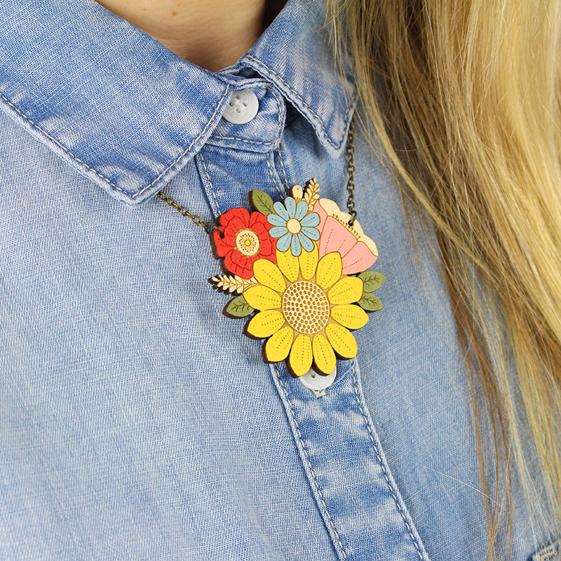 Sunflower Posy Necklace - Image 3