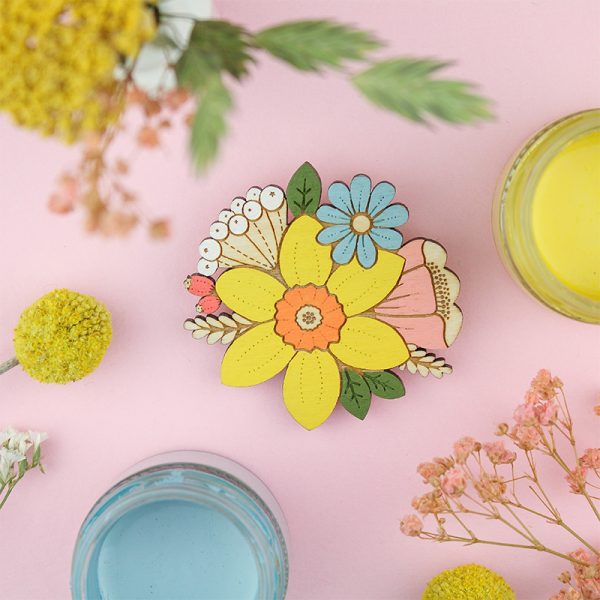 Daffodil Spring Posy Brooch - Image 4