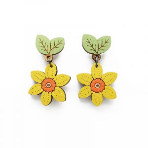 Wild Daffodil Drop Stud Earrings