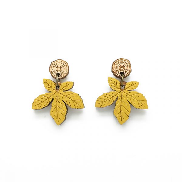 Chestnut Leaf Drop Earrings - Image 4