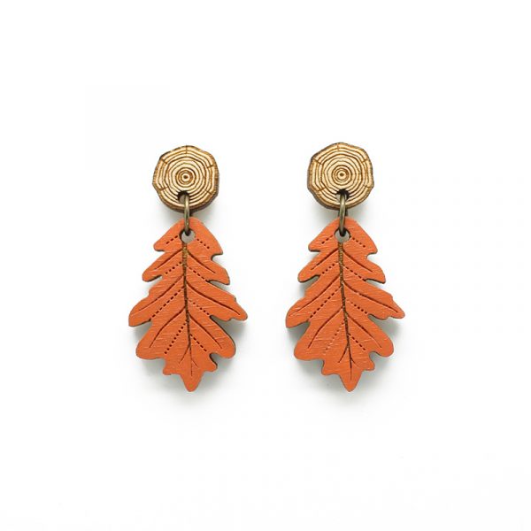 Oak Leaf Drop Earrings - Image 4