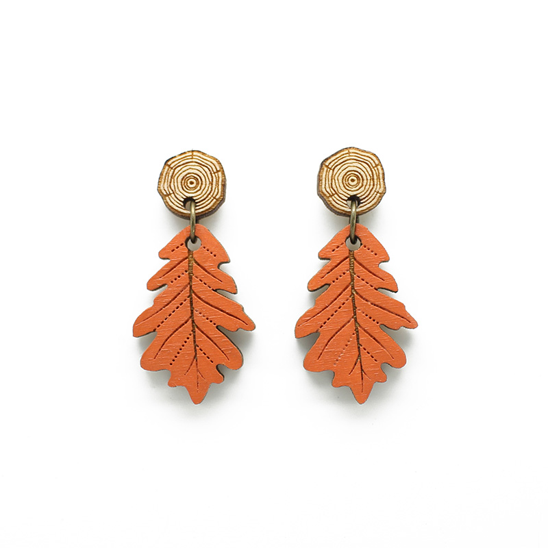 Oak Leaf Drop Earrings - Image 4