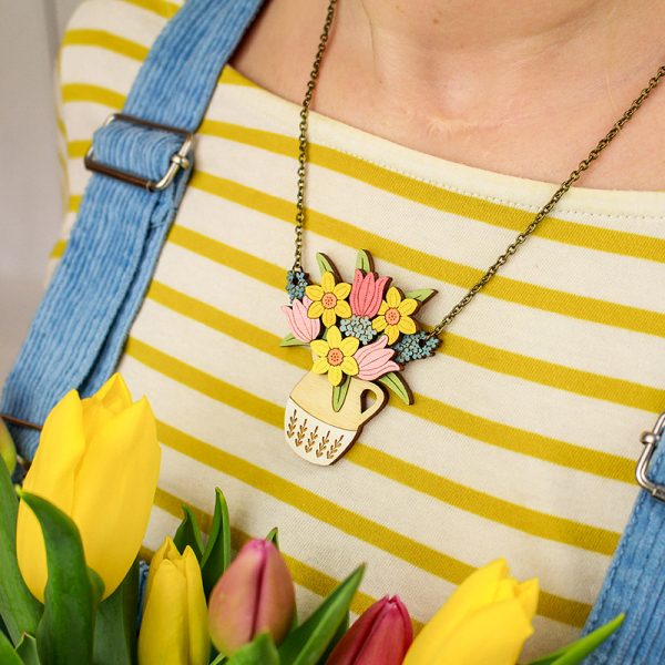 Spring Flowers in a Jug Necklace - Image 5