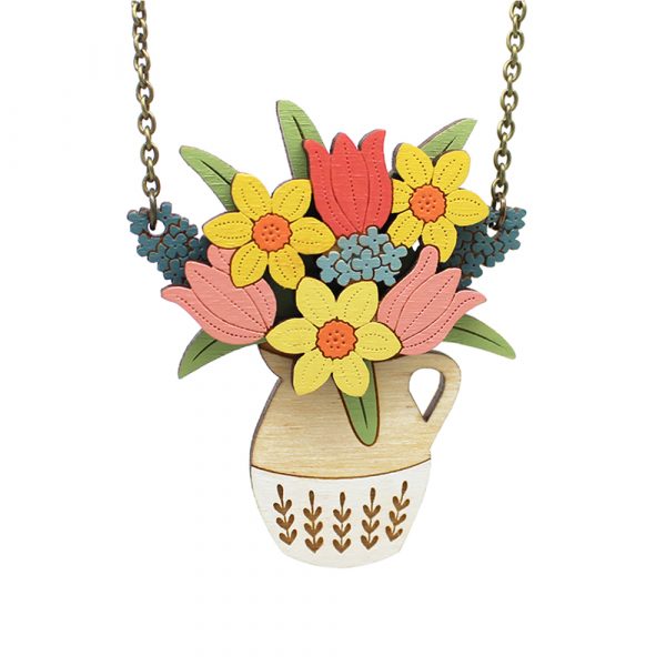 Spring Flowers in a Jug Necklace - Image 6