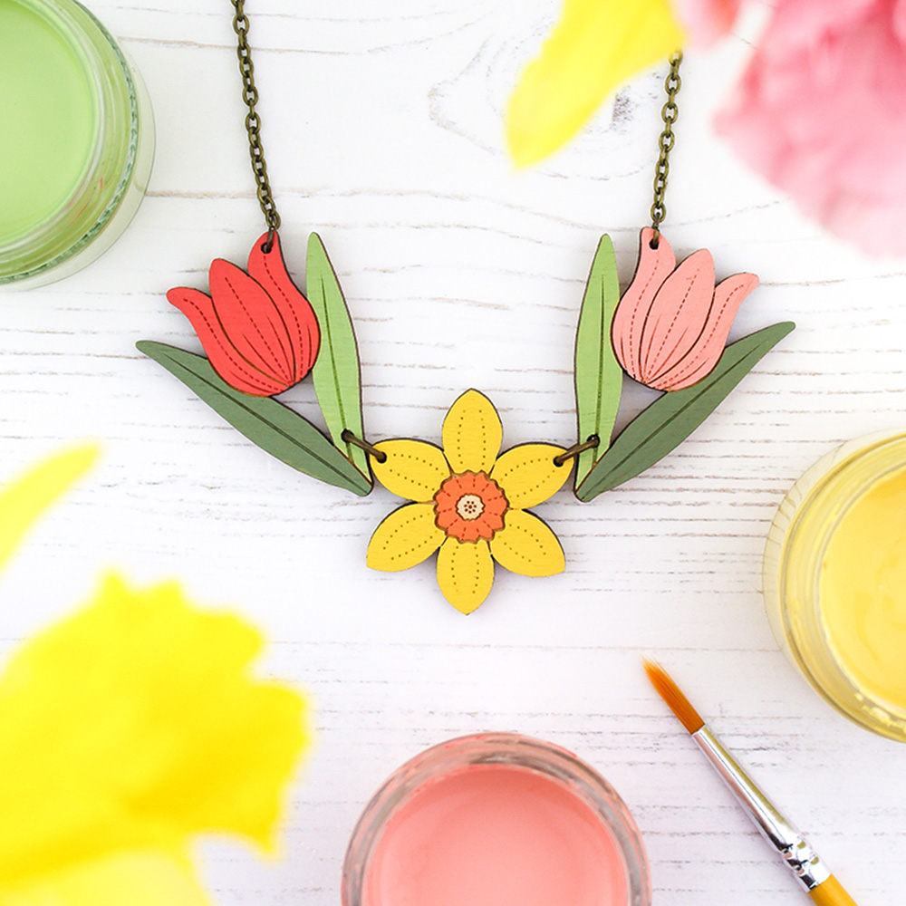 Spring Tulips & Daffodil Necklace - Image 2