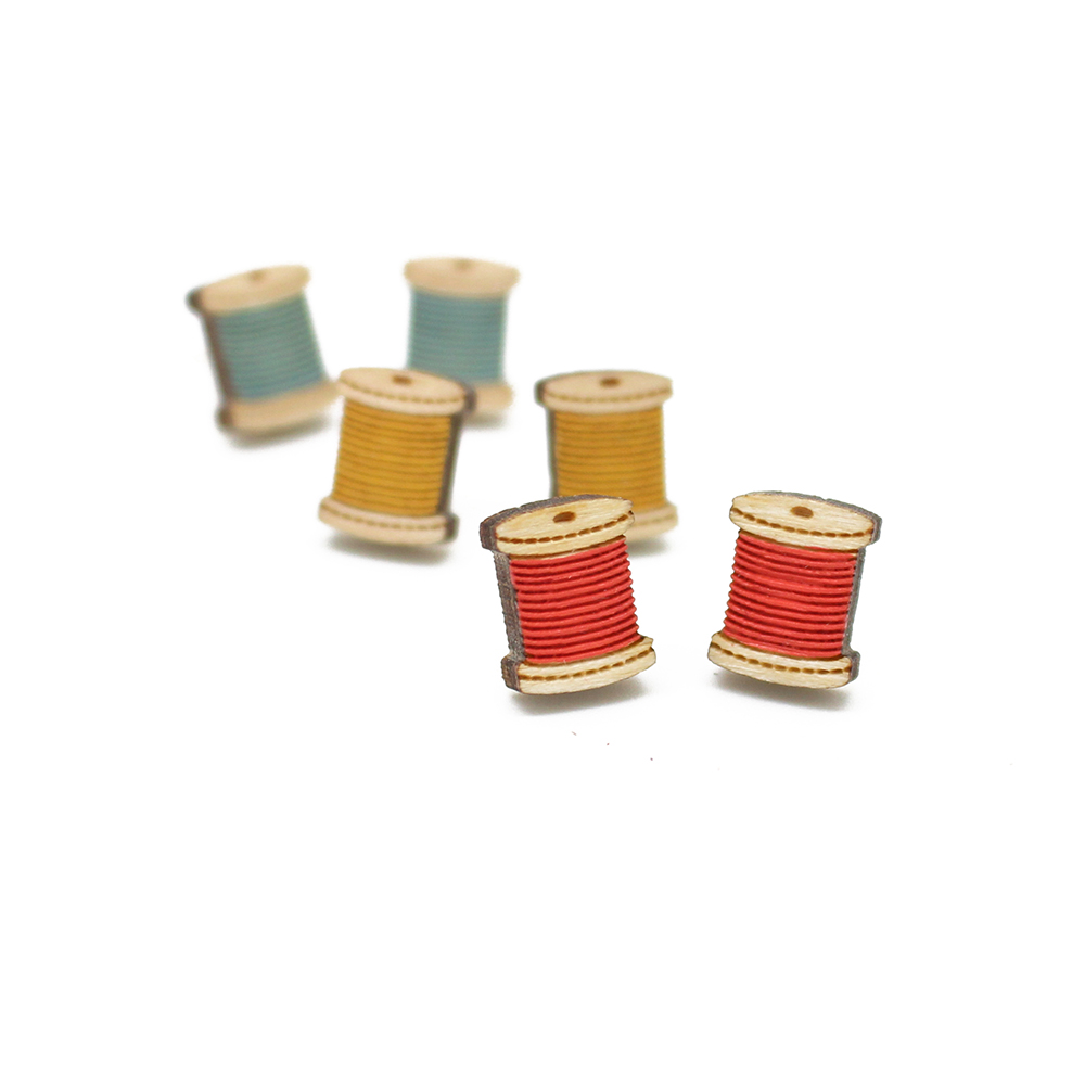 Cotton Reel Earrings - Layla Amber