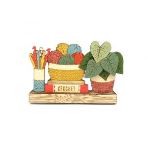 Happy Crochet Brooch