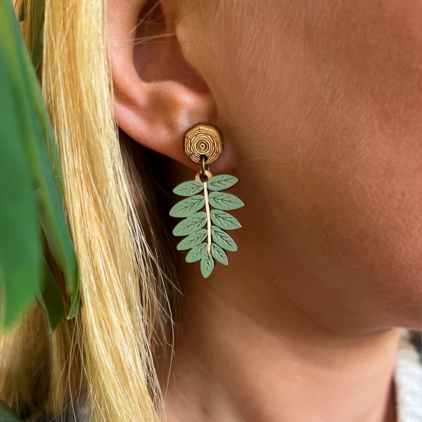Rowan Leaf Drop Earrings - Image 3