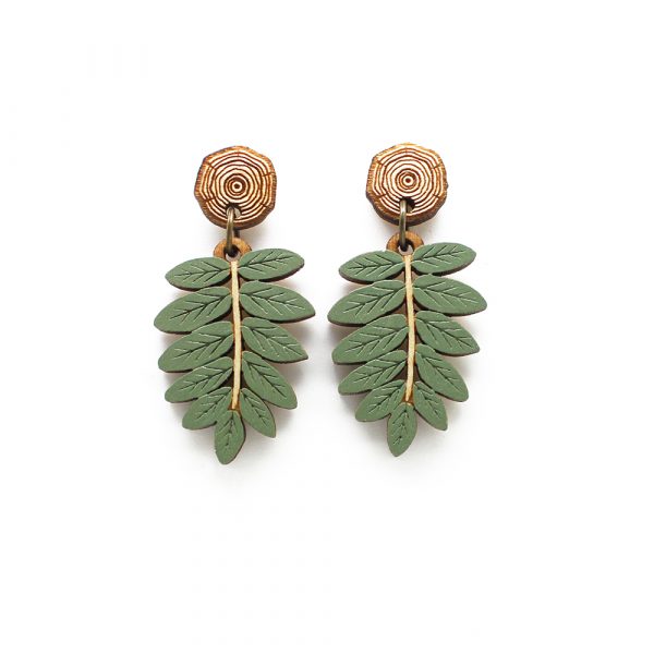 Rowan Leaf Drop Earrings - Image 4