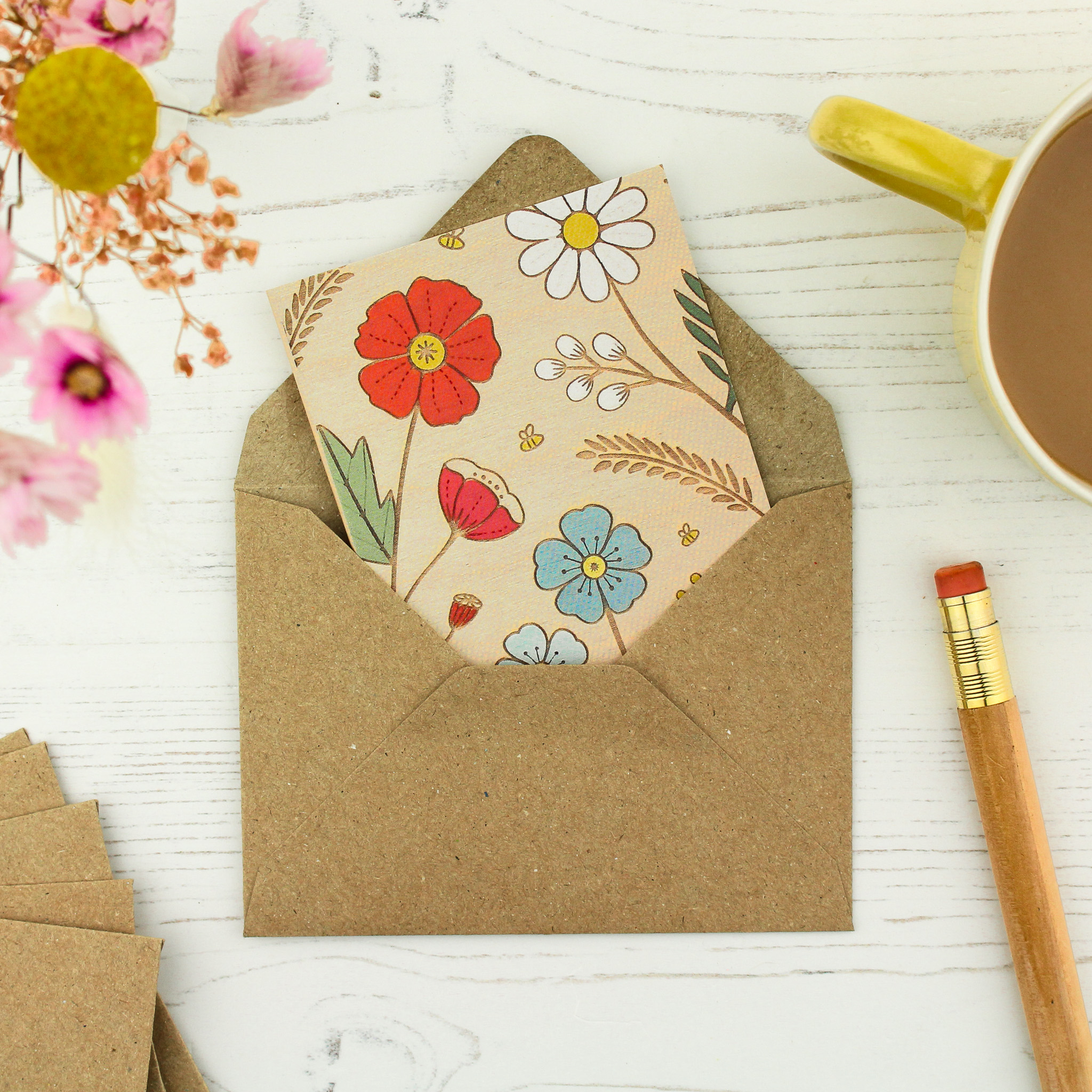 'Wild Flowers' Mini Greetings Card - Image 4