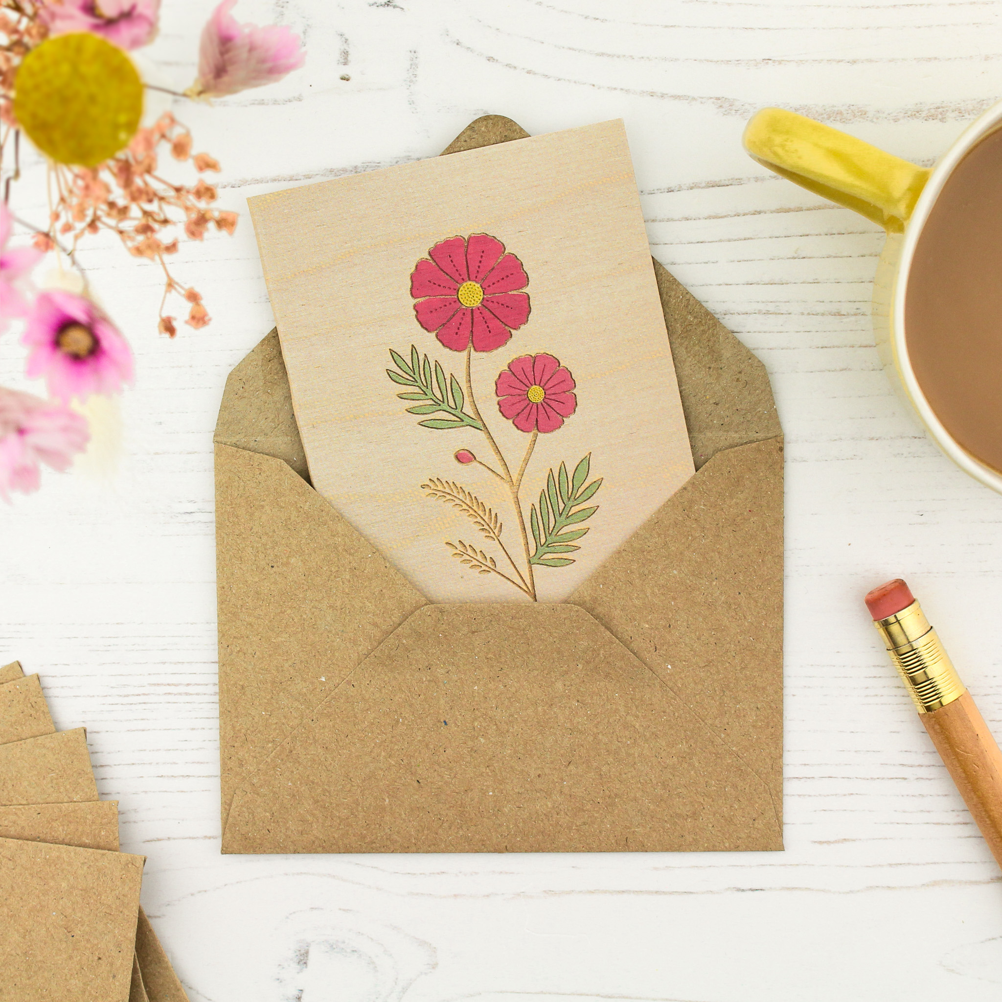 'Cosmos' Mini Greetings Card - Image 4