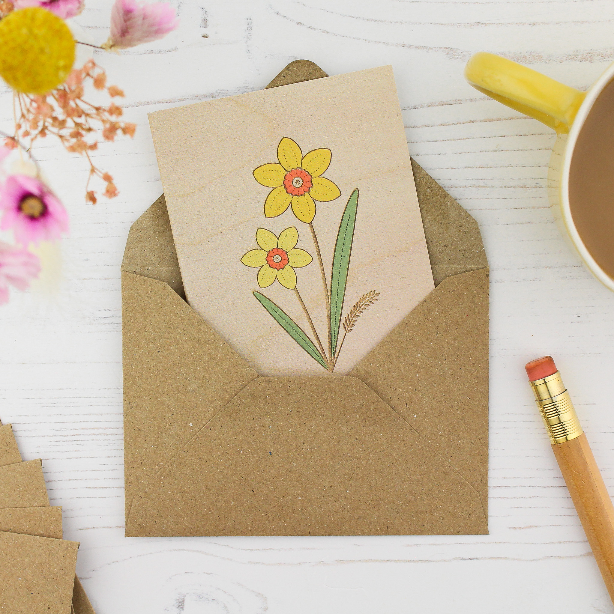 'Daffodil' Mini Greetings Card - Image 5