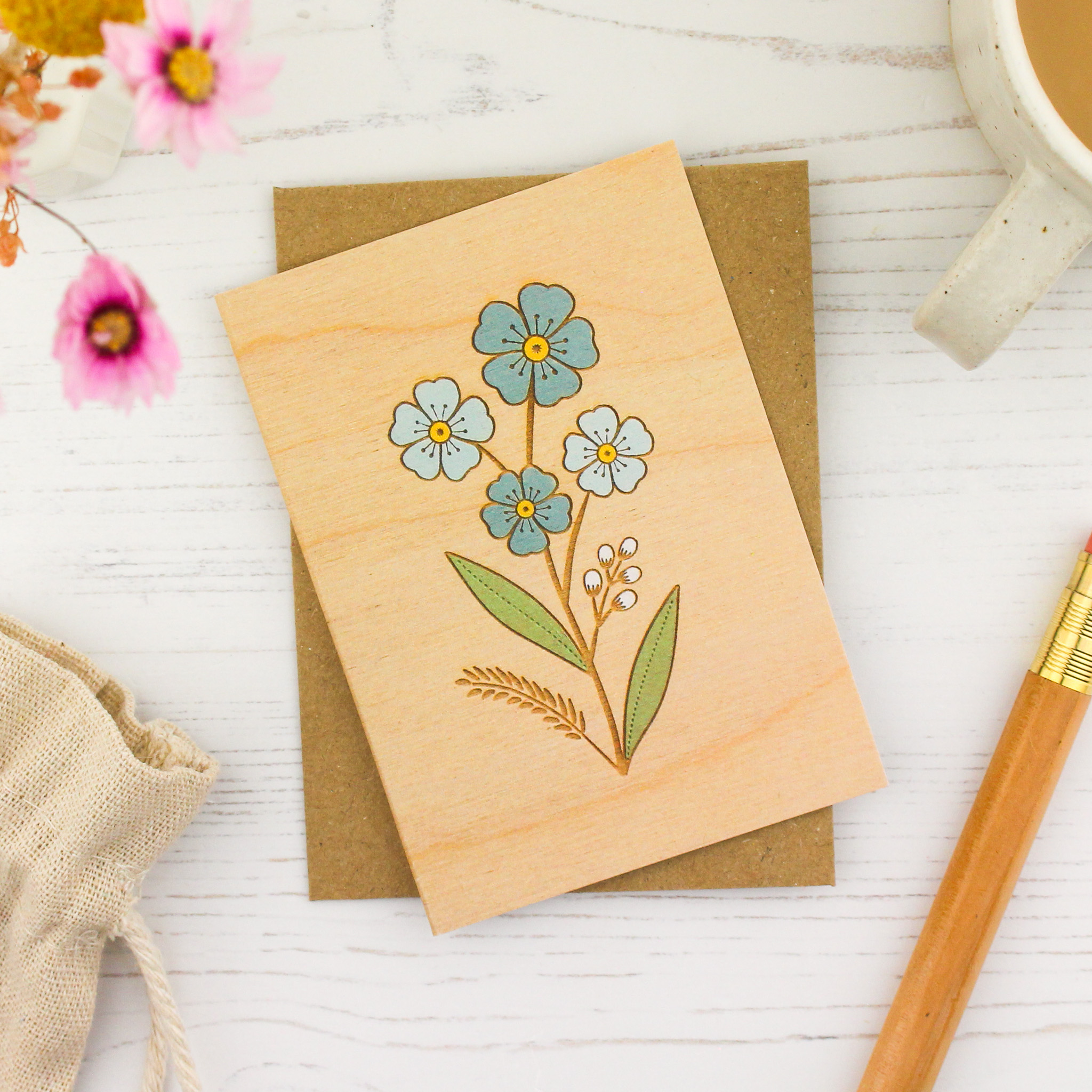 'Forget Me Not' Mini Greetings Card - Image 2