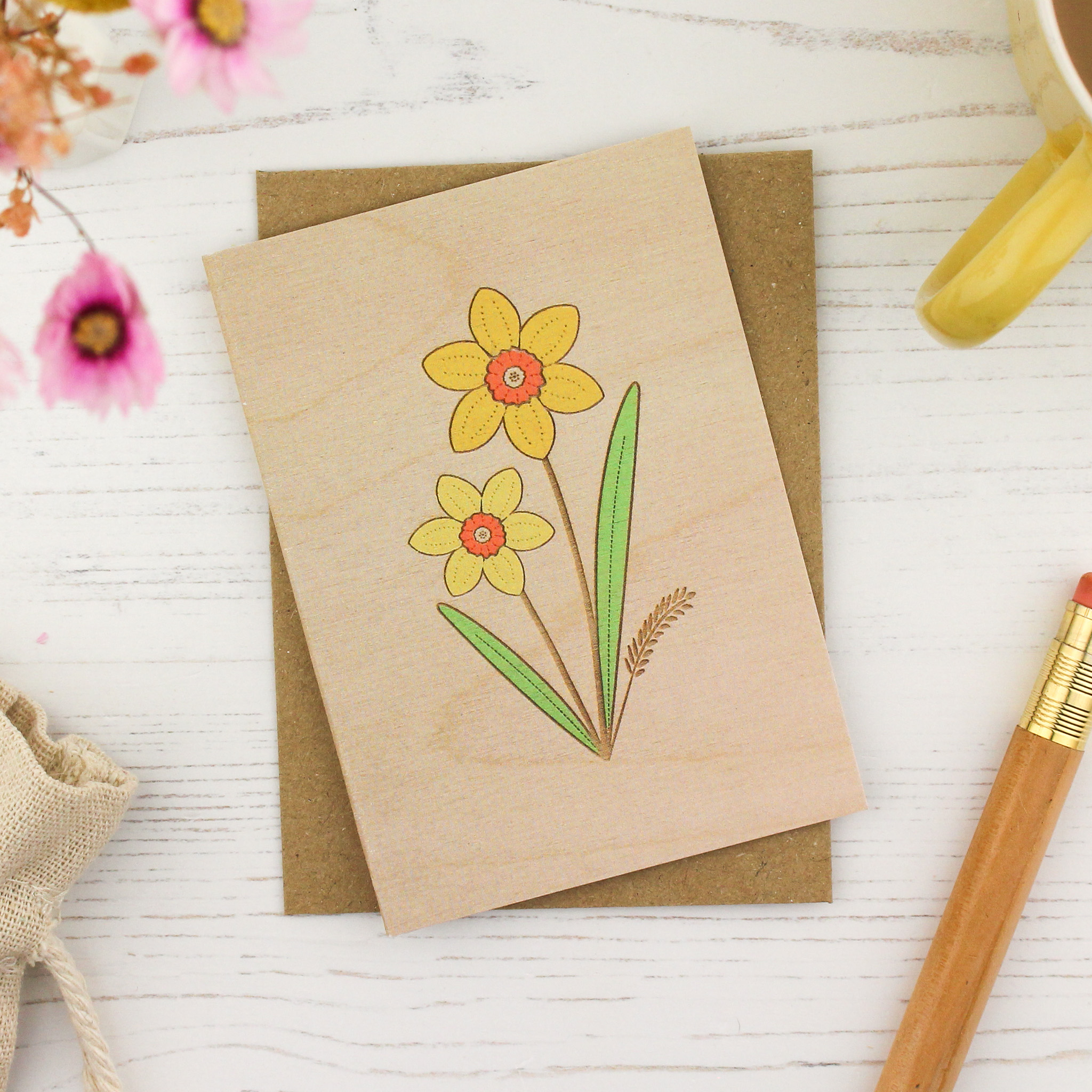 'Daffodil' Mini Greetings Card - Image 2