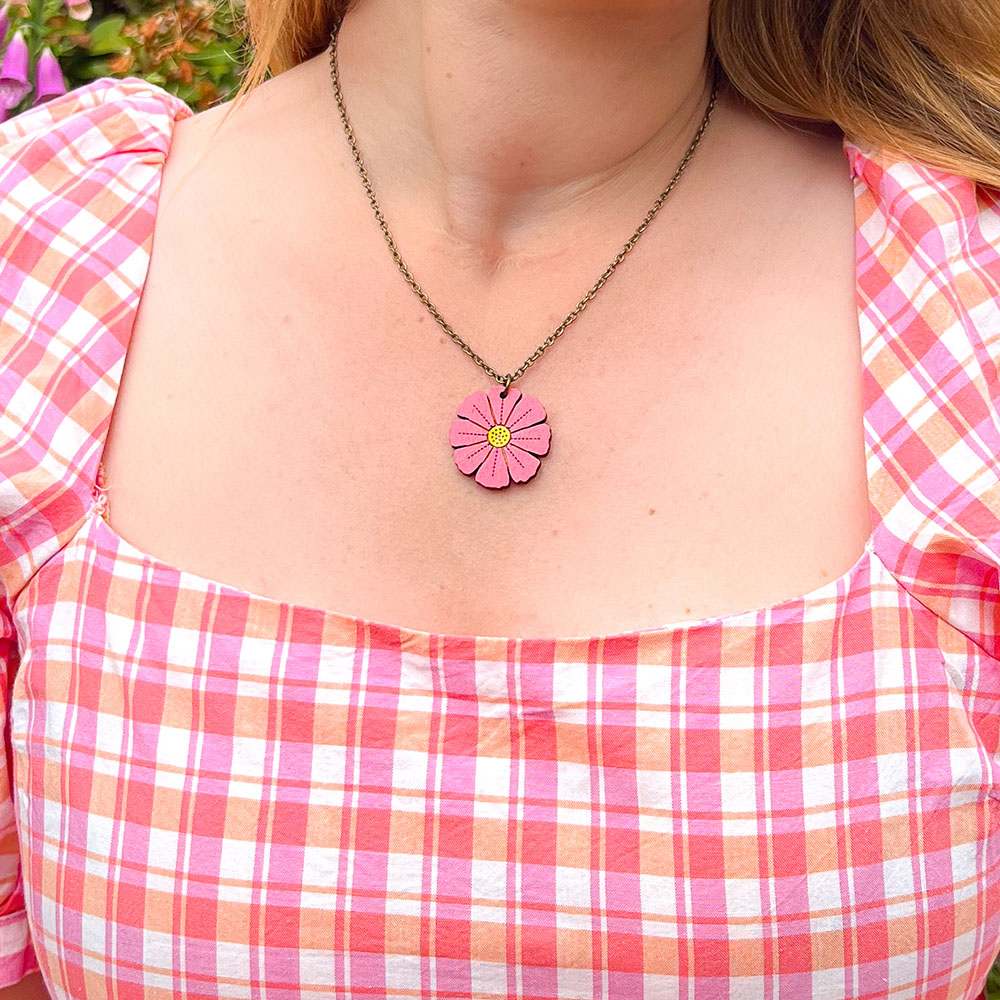 Pink Cosmos Necklace - Image 3