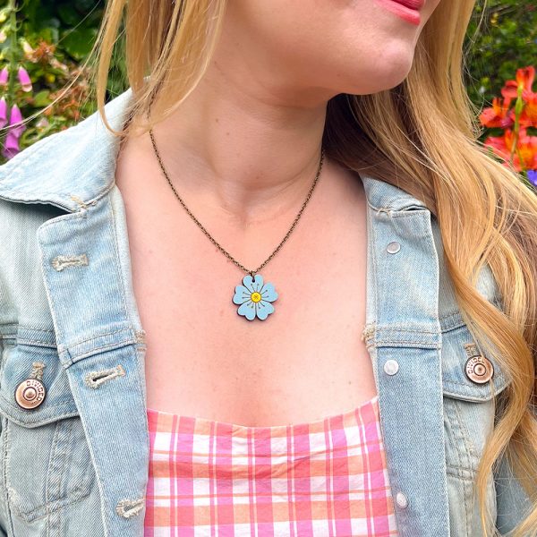 Blue Forget-Me-Not Necklace - Image 3