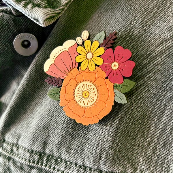 Autumn Wildflowers Brooch - Image 3