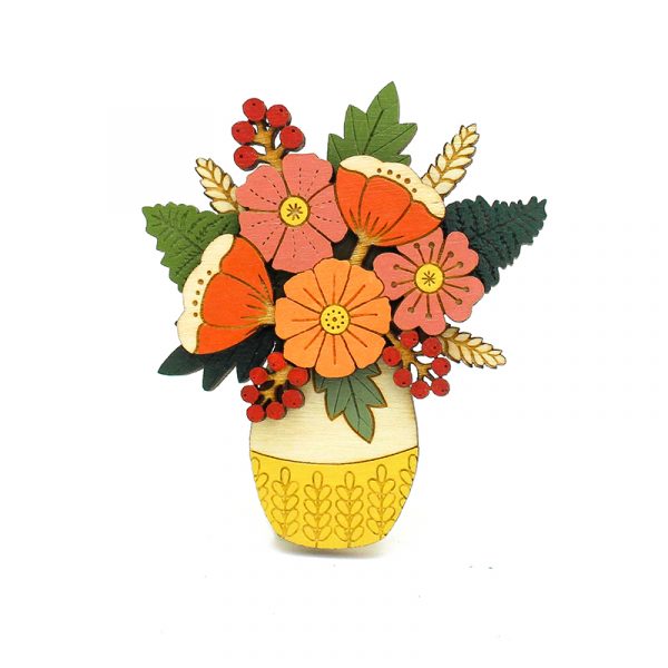 Vase of Autumn Flowers Brooch - Image 3